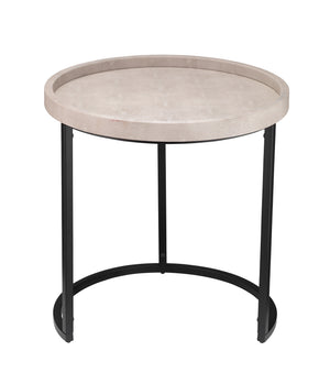 Maddox Faux Shagreen Nesting Tables (Set of 3), Cream