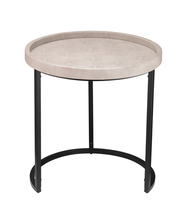 Maddox Faux Shagreen Nesting Tables (Set of 3), Cream