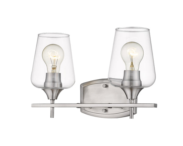 Joliet 2 Light Vanity in Brushed Nickel Finish