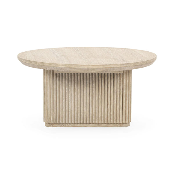 Vander Solid Wood Round Coffee Table with FSC Oak Veneer