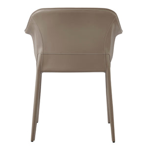 Callie Recycled Leather Dining Arm Chair, Light Mocha