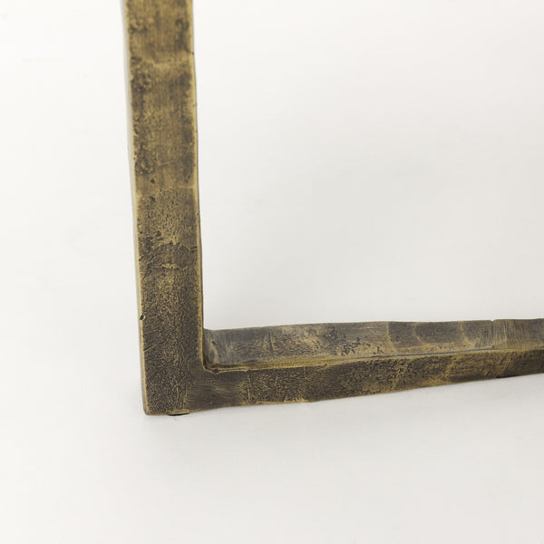 Atticus Marble and Antiqued Gold Metal Nesting Accent Tables (Set of 2)