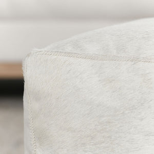 Classic Home Hide Pouf - Leather & Polystyrene