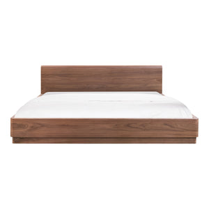 Round Off King Bed in Walnut Brown
