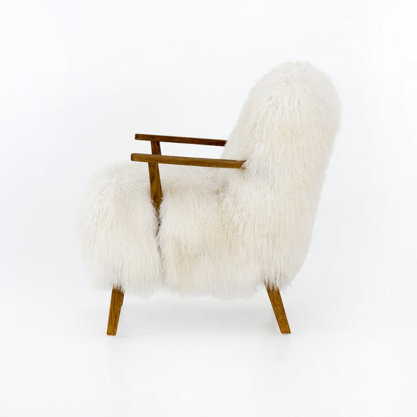 Ashland Armchair-Mongolia Cream Fur