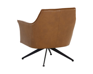 CROSBY SWIVEL LOUNGE CHAIR - MISSOURI COGNAC LEATHER