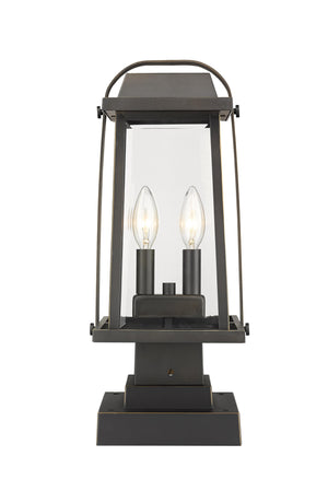 Millworks 2 Light Outdoor Pier Mounted Fixture in Oil Rubbed Bronze Finish