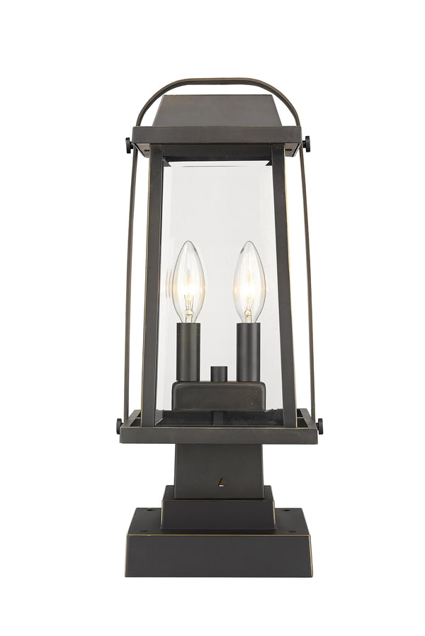 Millworks 2 Light Outdoor Pier Mounted Fixture in Oil Rubbed Bronze Finish