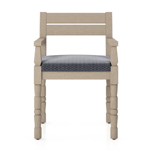 Waller Outdoor Dining Armchair In Brn/Navy