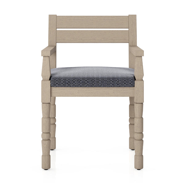 Waller Outdoor Dining Armchair In Brn/Navy