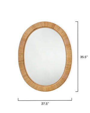  Aloha Rattan Oval Mirror 