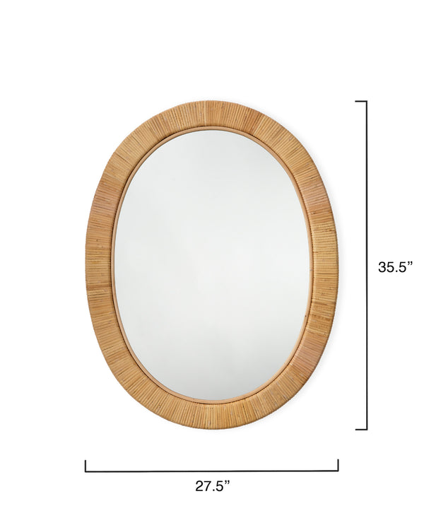  Aloha Rattan Oval Mirror 