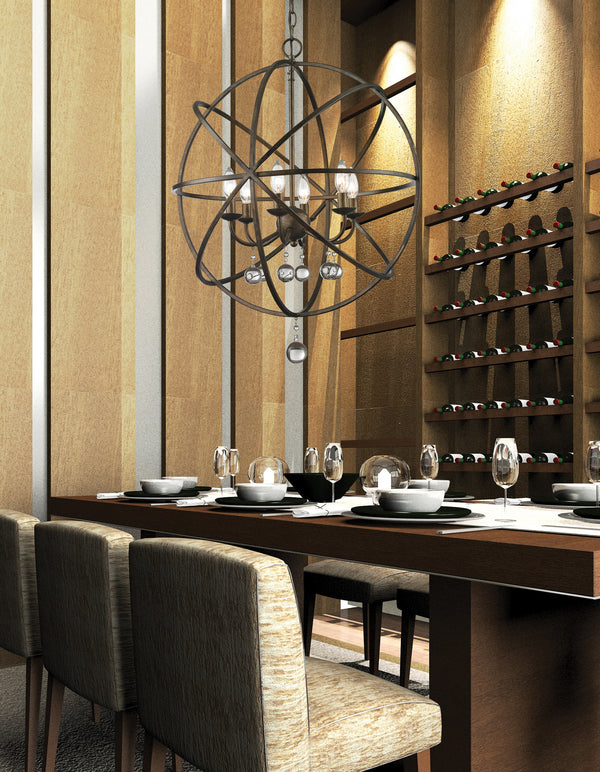 Acadia 6 Light Pendant in Golden Bronze Finish