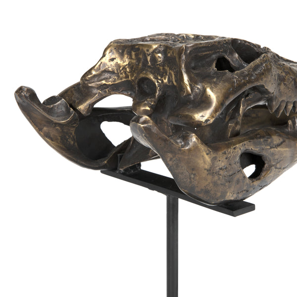 Brass Alligator On Stand, Small