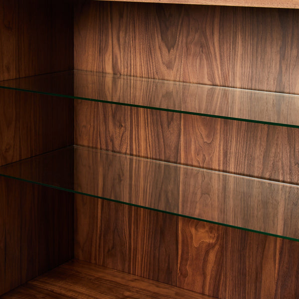 Hayward Cabinet In Natural Walnut-Black Aluminum-Black Iron