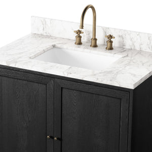 Millie Single Vanity - Satin Drifted Black Veneer