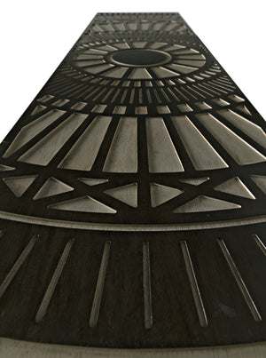 Tutankhamun Ebony Walnut Console with Glass Detailing