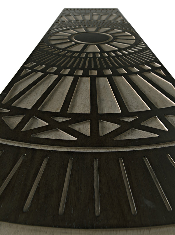 Tutankhamun Ebony Walnut Console with Glass Detailing