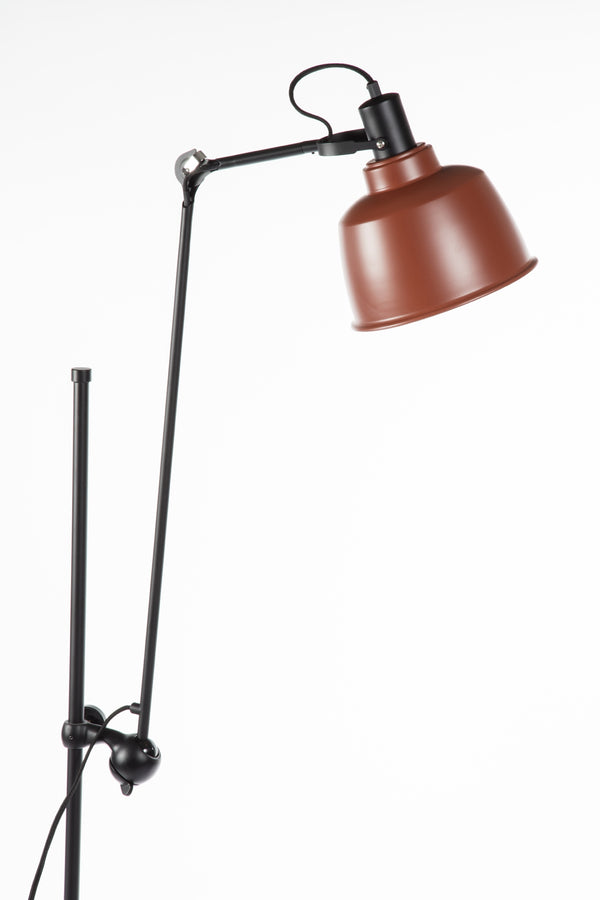 Eduardo Floor Lamp - Matt Black/Brick-Red Shade