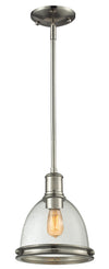 Mason 1 Light Mini Pendant in Brushed Nickel Finish