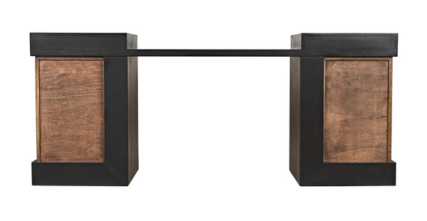 Bentley Dark Walnut and Ebony Executive Desk