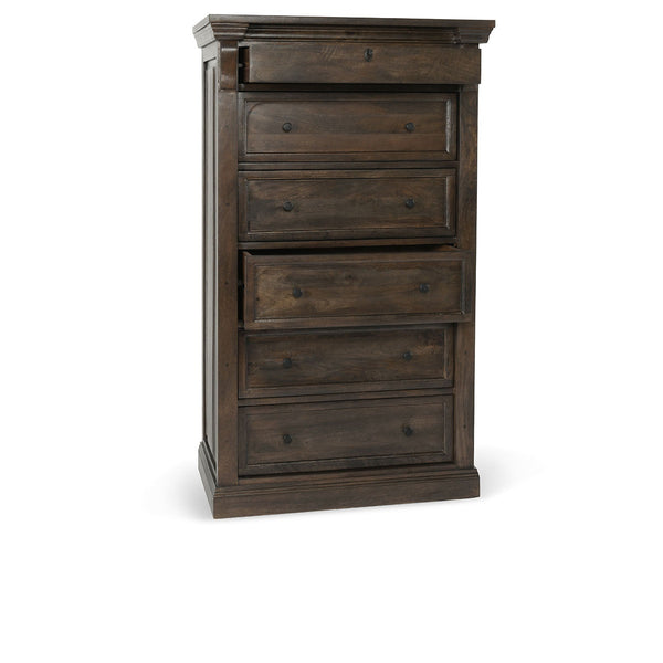 Adelaide Solid Wood 6-Drawer Chest in Cocoa Brown