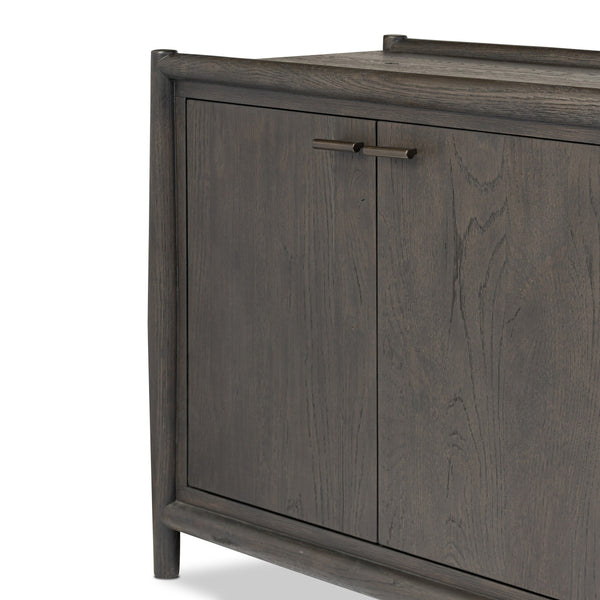 Glenview 6 Door Sideboard - Cracked Smoked Black Veneer