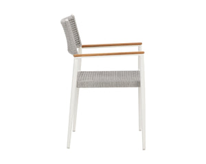 NAVA STACKABLE DINING ARMCHAIR - WHITE