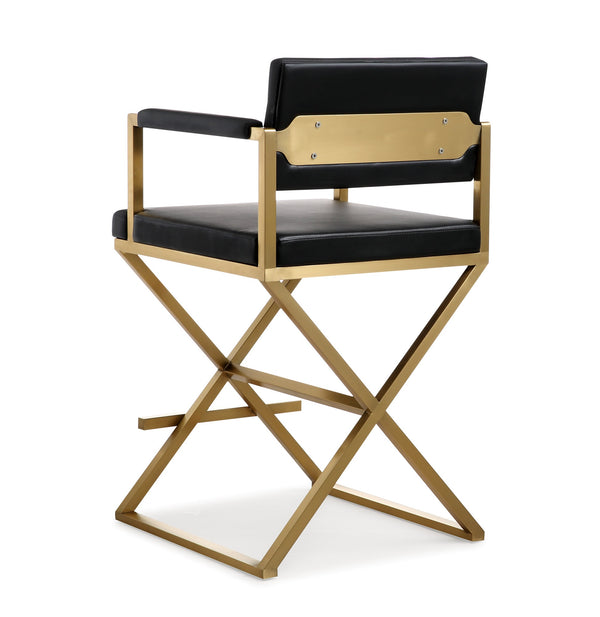 Director Black Gold Steel Counter Stool