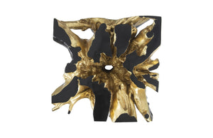 Agnes Root Cast Coffee Table Black, Gold Leaf