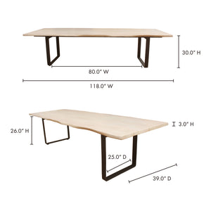 Wilks Dining Table with Mango Top and Metal Base
