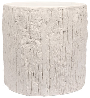 Trunk Side Table, White Fiber Cement
