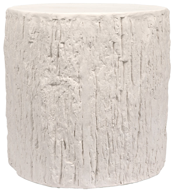 Trunk Side Table, White Fiber Cement
