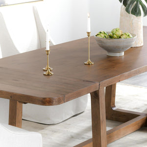 Lyra Pine Wood Extension Dining Table Smoke Brown