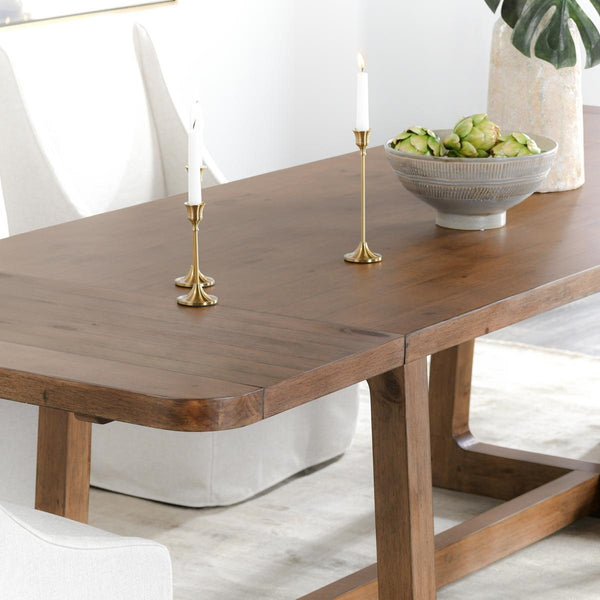 Lyra Pine Wood Extension Dining Table Smoke Brown