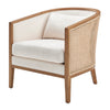 Tillman Fabric Accent Arm Chair w/ Rattan, Shortbread/Natural