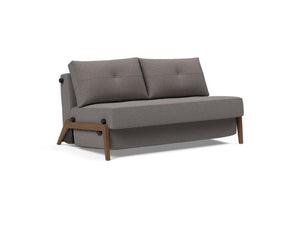 CUBED FULL SOFA BED in MIXED DANCE GREY FABRIC WITH Dark Wood LEGS 521