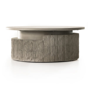 Huron Outdoor Coffee Table In Txtrd Flint