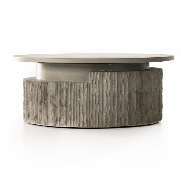 Huron Outdoor Coffee Table In Txtrd Flint