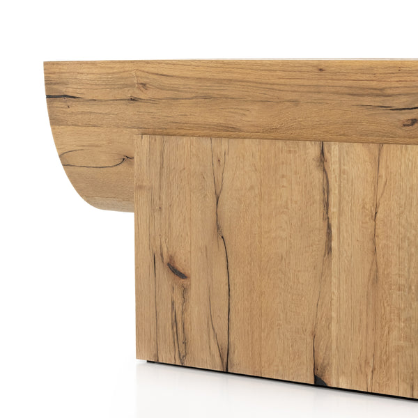 Elbert Console Table In Rustic Oak Veneer