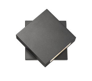 Quadrate 1 Light Outdoor Wall Sconce in Black Finish