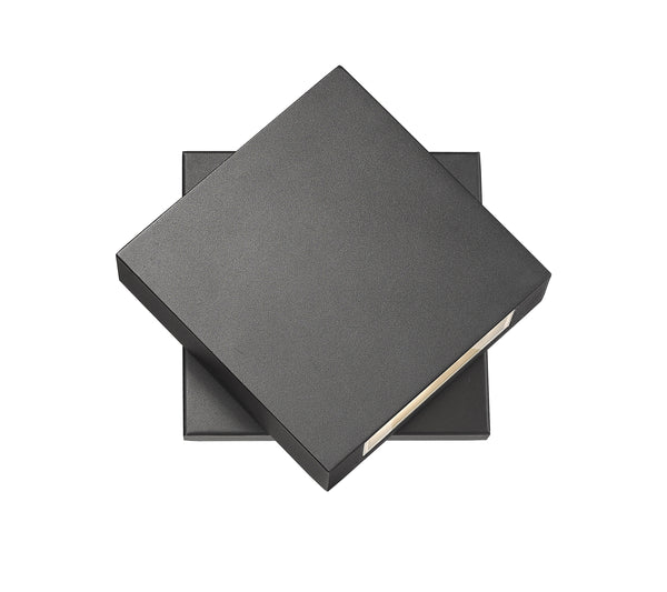 Quadrate 1 Light Outdoor Wall Sconce in Black Finish