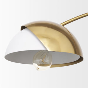 Cybill Brushed Brass w/ White Metal Shades 2-Light Chandelier