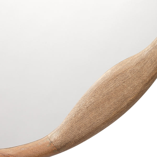 Organic Mango Wood Round Wall Mirror