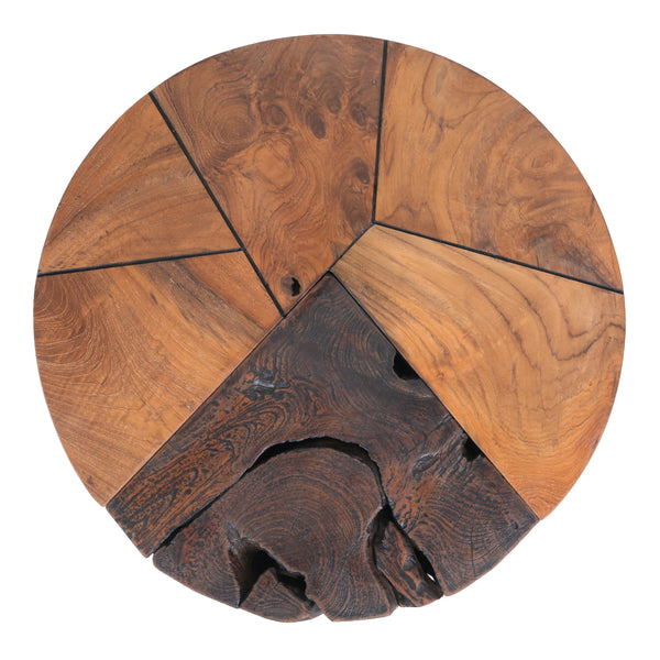 Brizo Reclaimed Teak Side/ End Table, Natural/Nightfall Black