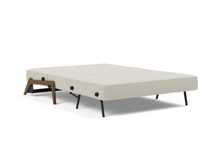 CUBED FULL SOFA BED in MIXED DANCE NATURAL FABRIC WITH Dark Wood LEGS 527