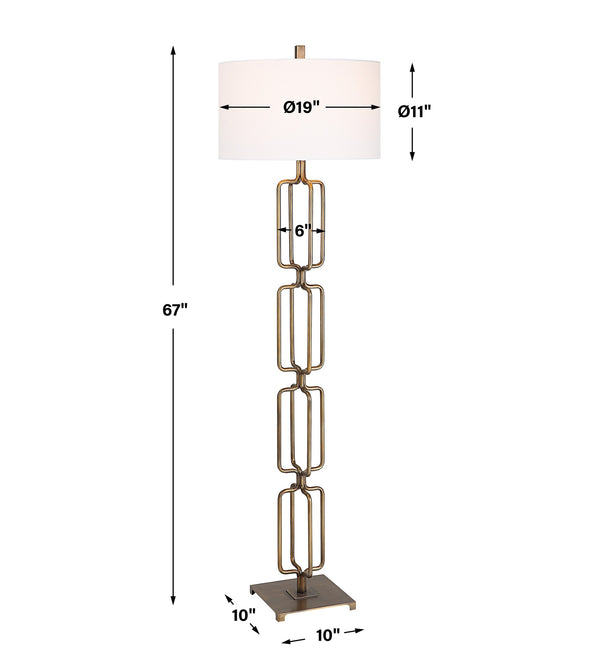 Link Brushed Gold Floor Lamp