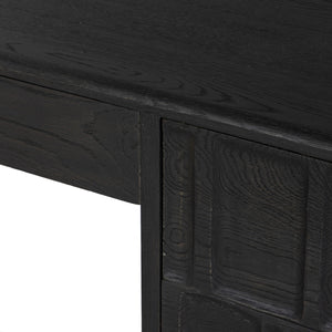 Ezri Desk - Carved Black Oak