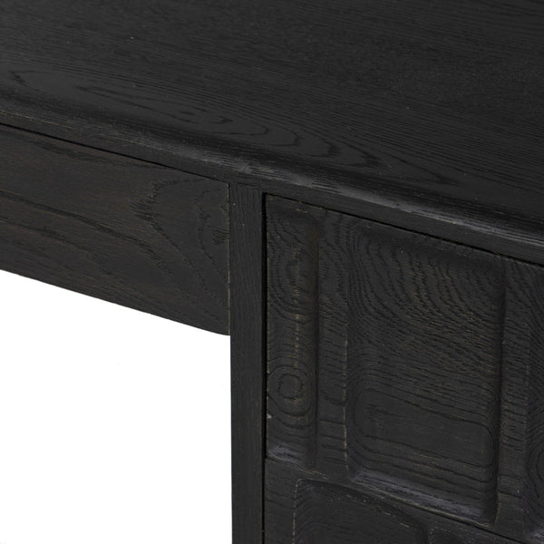 Ezri Desk - Carved Black Oak