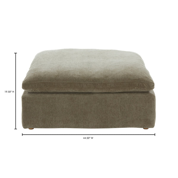 Moe's Clay Ottoman in Desert Sage with Feather Blend